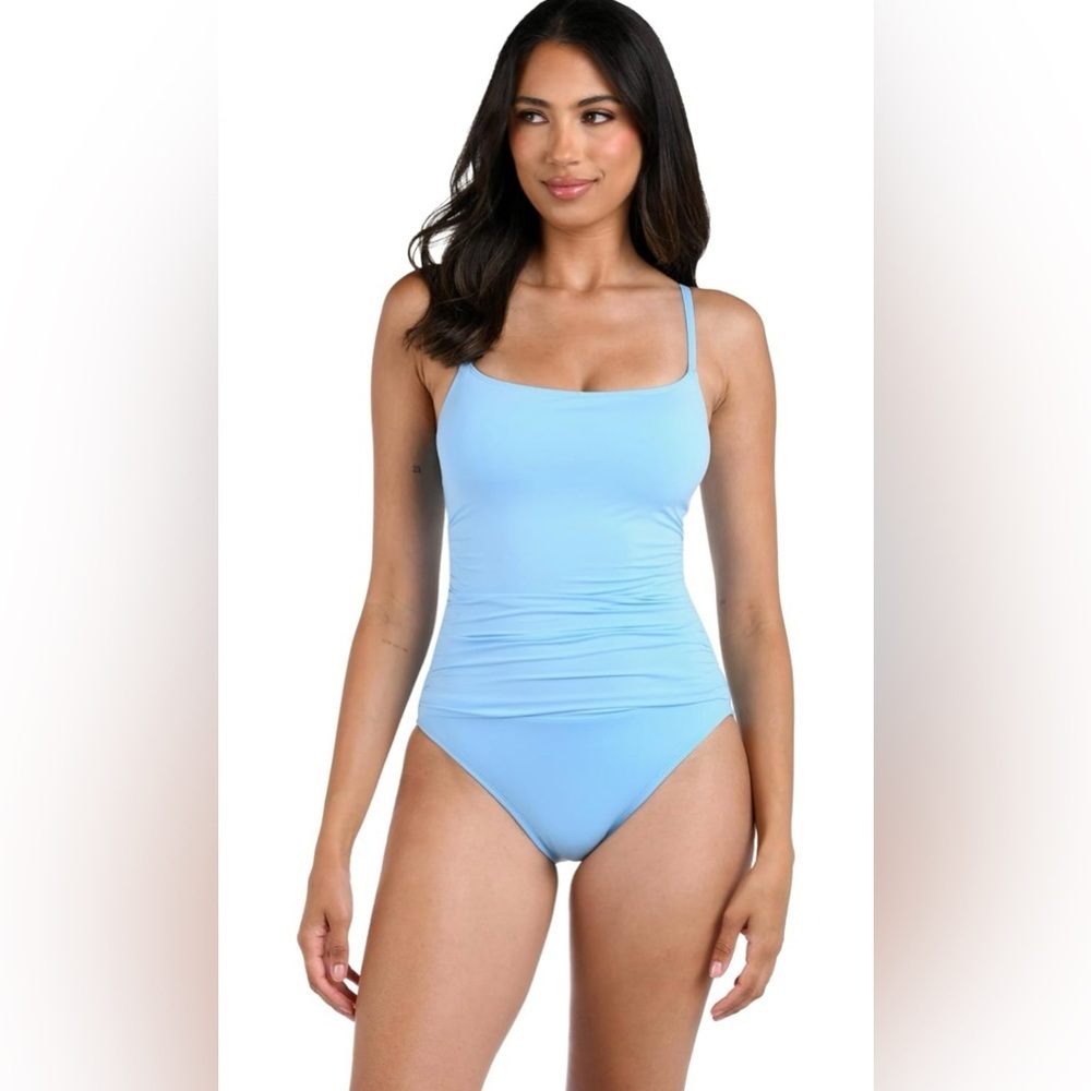 La Blanca Women's One Piece Swimsuit Island Goddess Shirred Side Bathing Suit